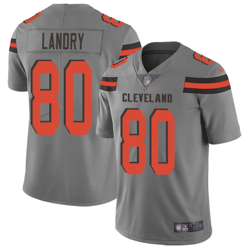 Cleveland Browns Jarvis Landry Men Gray Limited Jersey #80 NFL Football Inverted Legend->cleveland browns->NFL Jersey